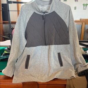 Gray Quilted Pullover